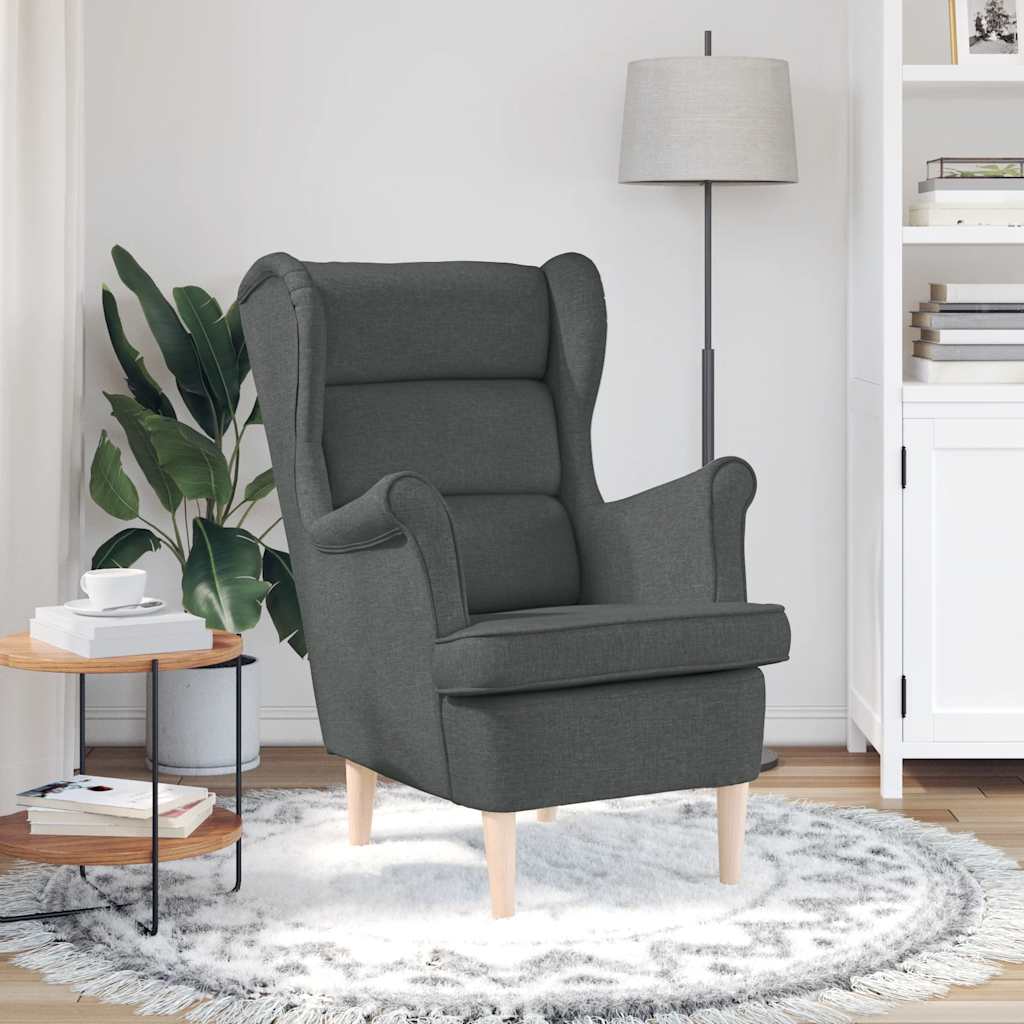 Fauteuil gris foncé 74x84x100 cm tissu - XIOS