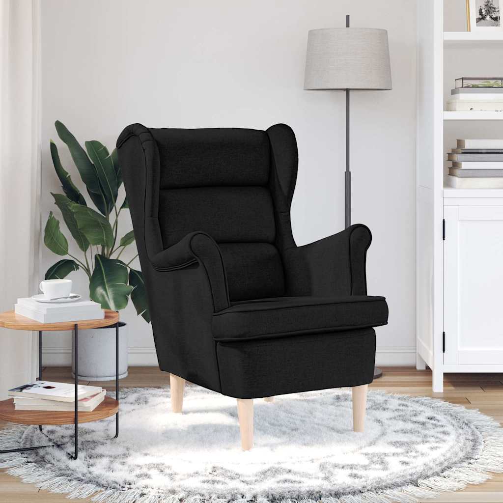 Fauteuil noir 74x84x100 cm tissu - XIOS