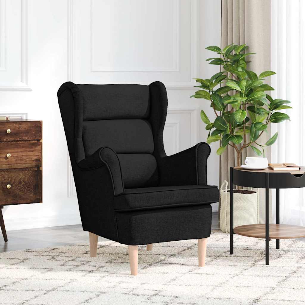 Fauteuil noir 74x84x100 cm tissu - XIOS