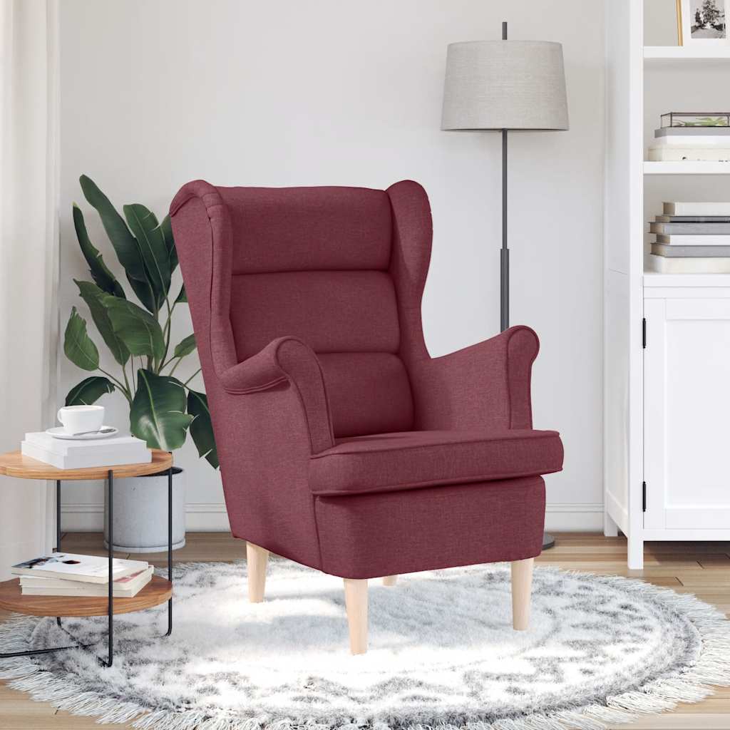 Fauteuil rouge bordeaux 74x84x100 cm tissu - XIOS