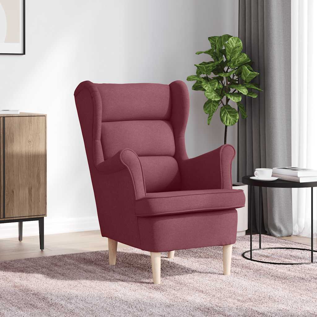 Fauteuil rouge bordeaux 74x84x100 cm tissu - XIOS