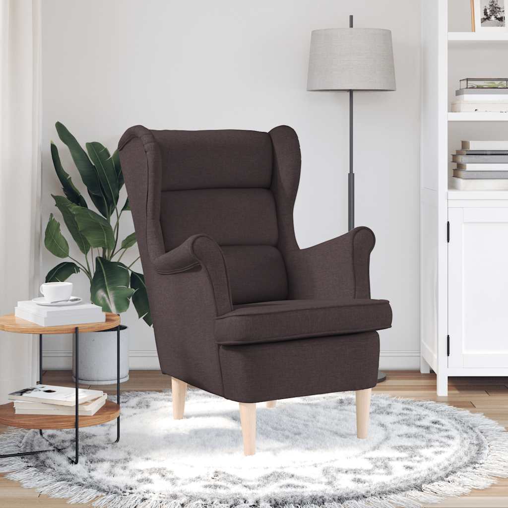 Fauteuil marron foncé 74x84x100 cm tissu - XIOS