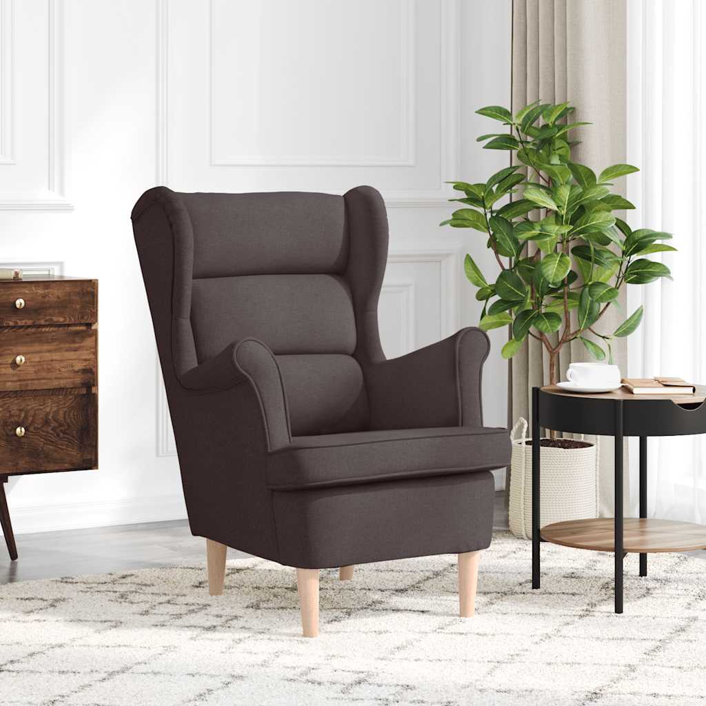 Fauteuil marron foncé 74x84x100 cm tissu - XIOS