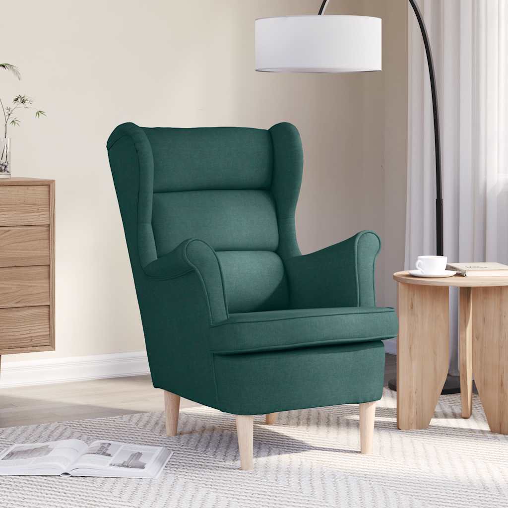 Fauteuil vert foncé 74x84x100 cm tissu - XIOS