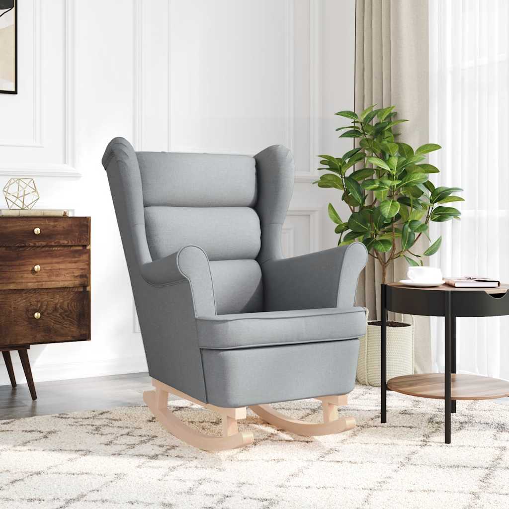 Chaise à bascule gris clair 74x90x102 cm tissu - XIOS