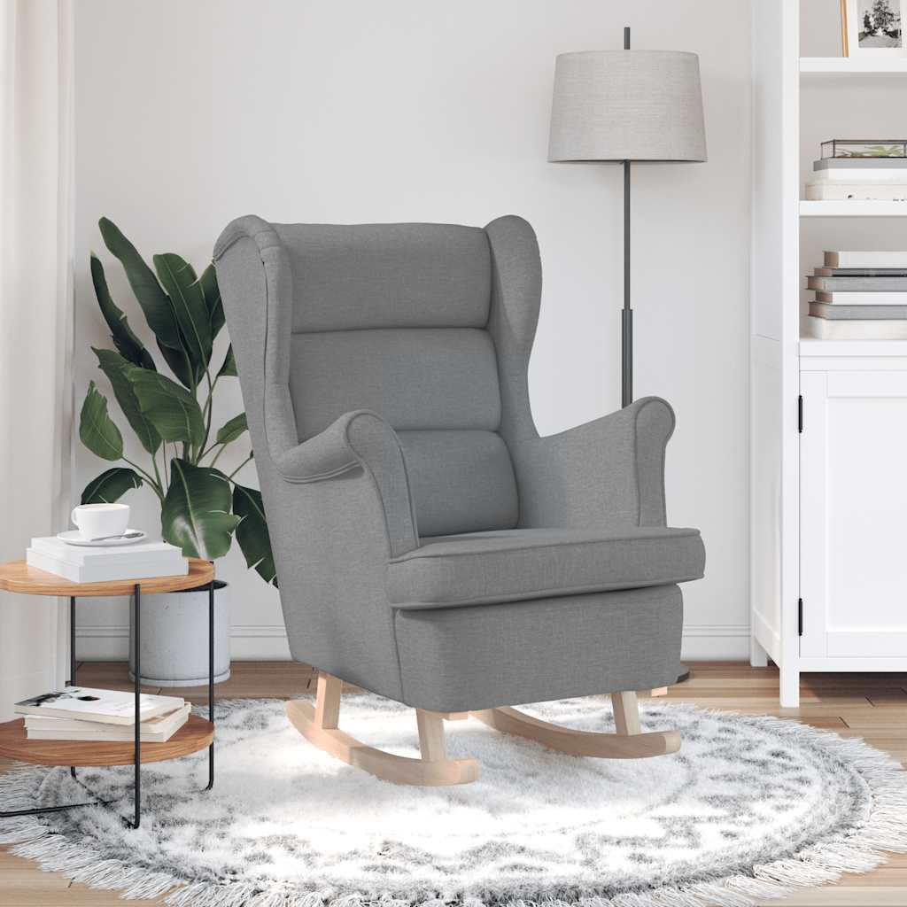Chaise à bascule gris clair 74x90x102 cm tissu - XIOS