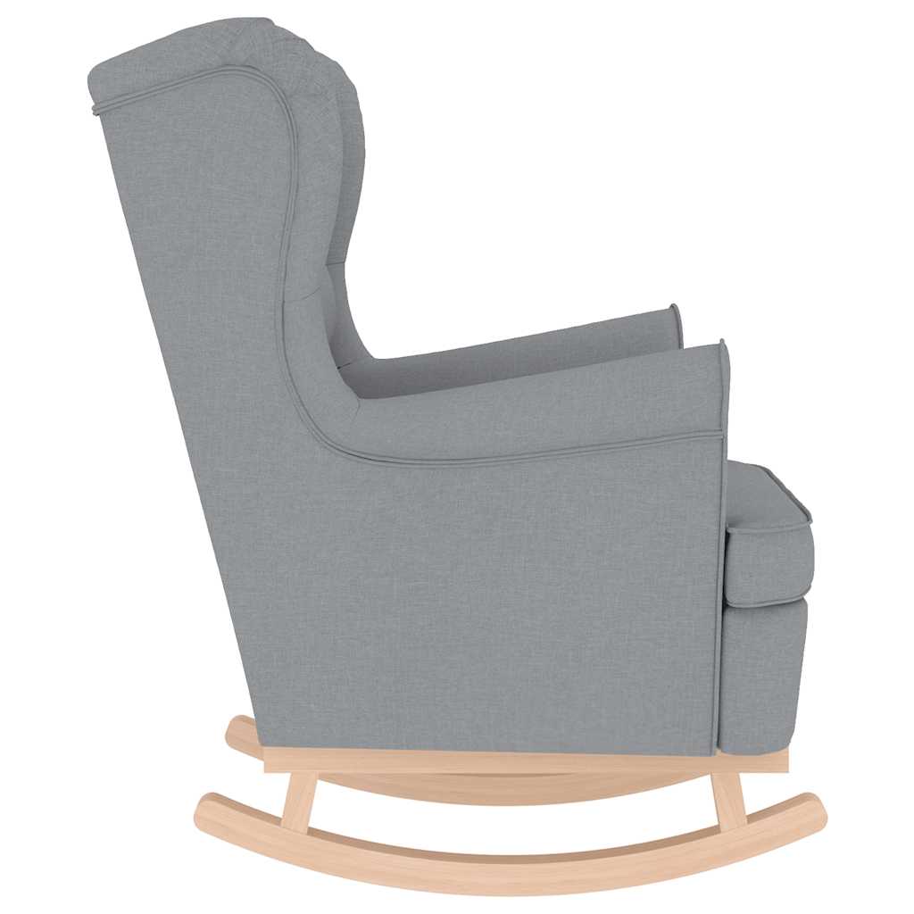 Chaise à bascule gris clair 74x90x102 cm tissu - XIOS