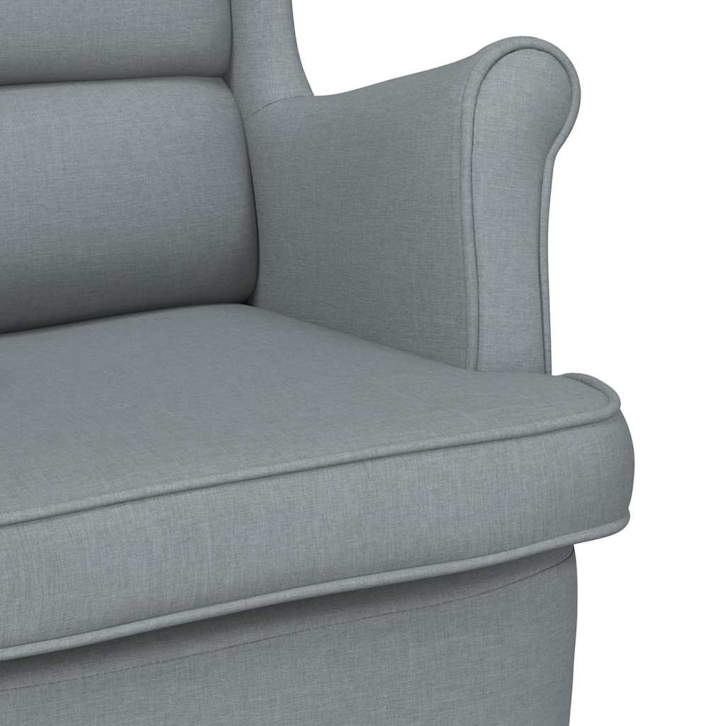 Chaise à bascule gris clair 74x90x102 cm tissu - XIOS