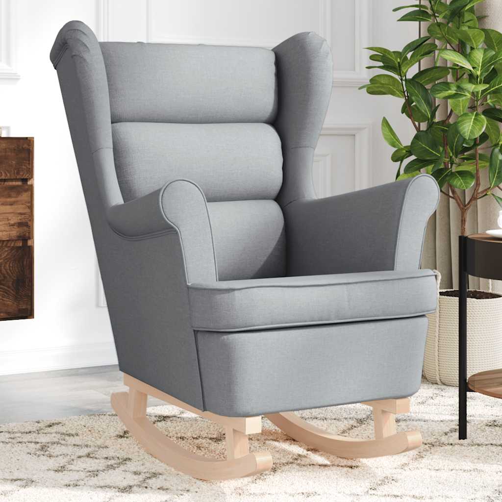 Chaise à bascule gris clair 74x90x102 cm tissu - XIOS