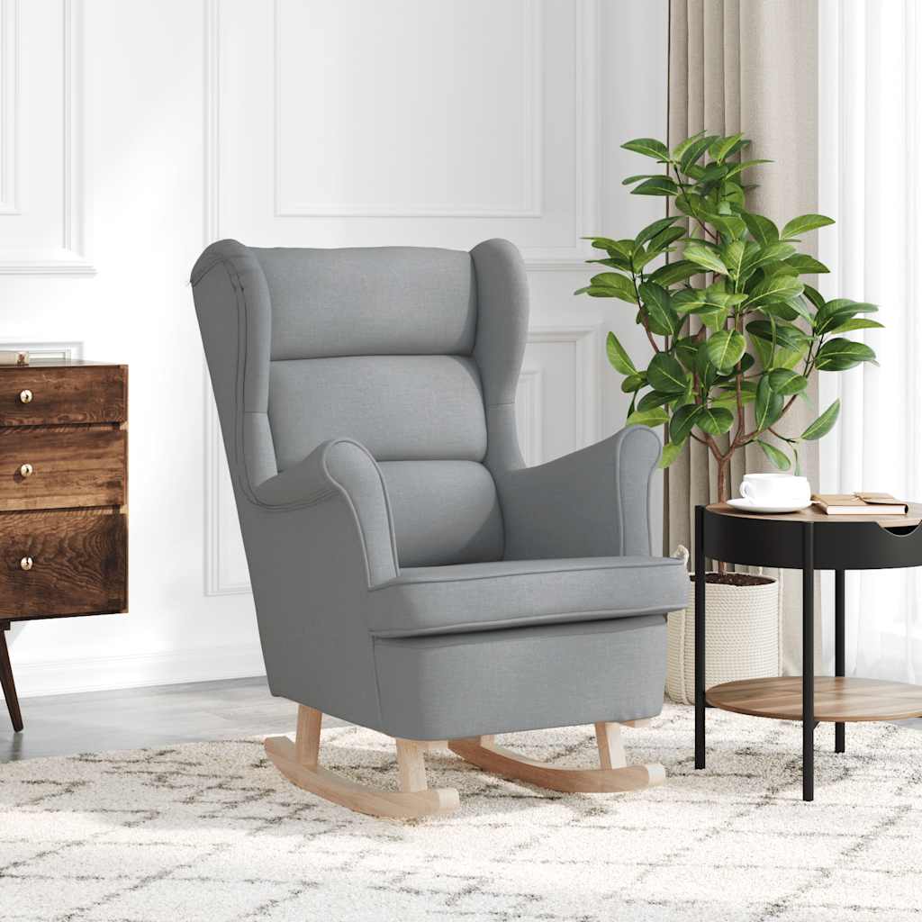 Chaise à bascule gris clair 74x90x102 cm tissu - XIOS