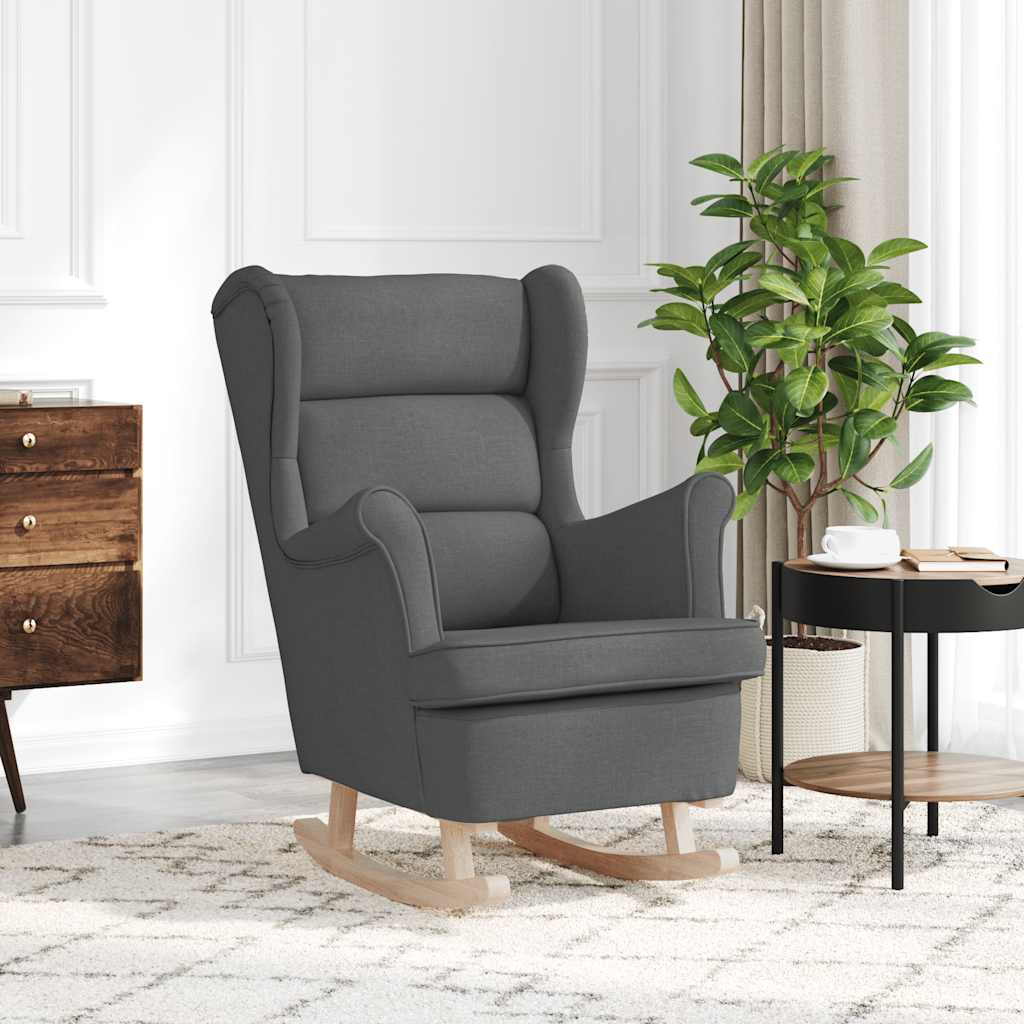 Chaise à bascule gris foncé 74x90x102 cm tissu - XIOS