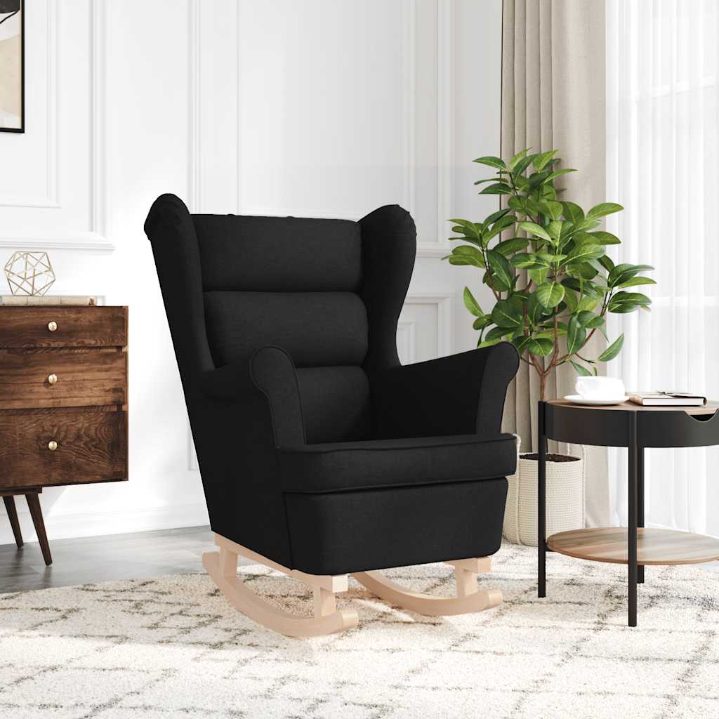 Chaise à bascule noir 74x90x102 cm tissu - XIOS