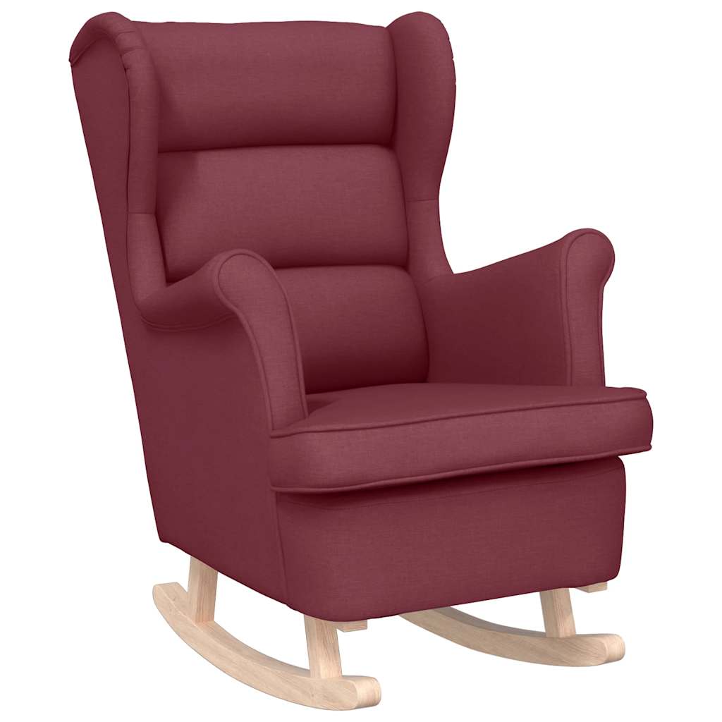 Chaise à bascule rouge bordeaux 74x90x102 cm tissu - XIOS