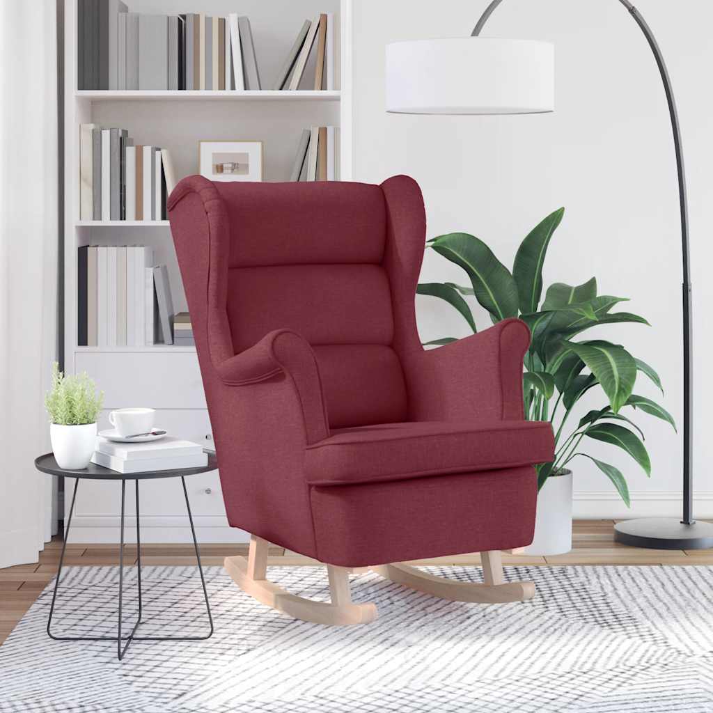 Chaise à bascule rouge bordeaux 74x90x102 cm tissu - XIOS