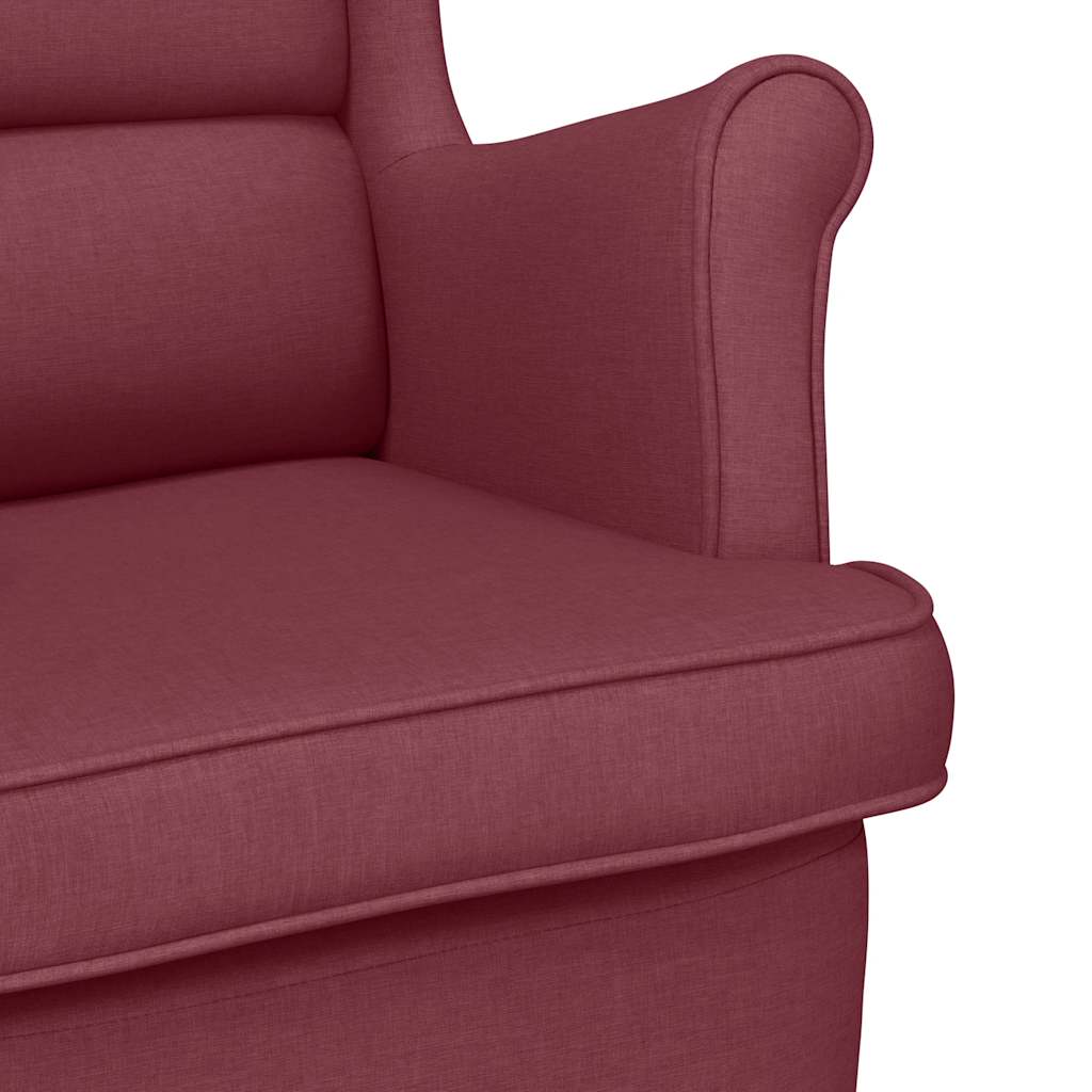 Chaise à bascule rouge bordeaux 74x90x102 cm tissu - XIOS