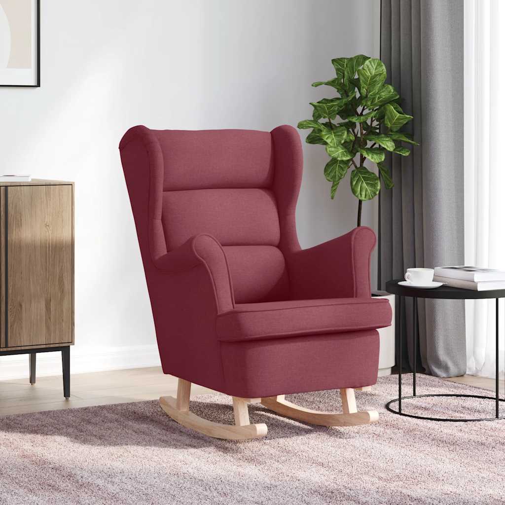 Chaise à bascule rouge bordeaux 74x90x102 cm tissu - XIOS
