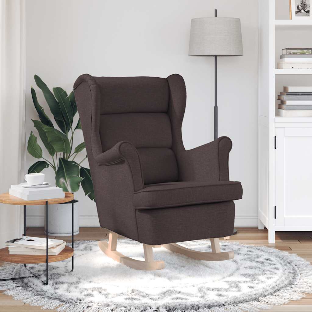 Chaise à bascule marron foncé 74x90x102 cm tissu - XIOS