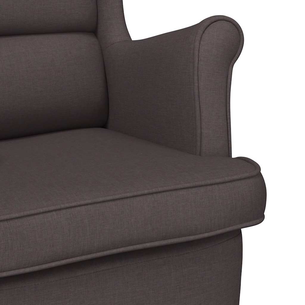 Chaise à bascule marron foncé 74x90x102 cm tissu - XIOS