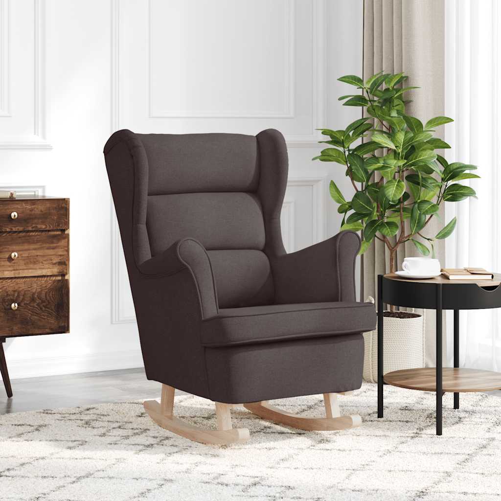 Chaise à bascule marron foncé 74x90x102 cm tissu - XIOS
