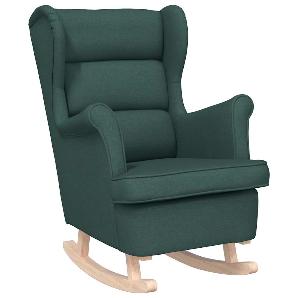 Chaise à bascule vert foncé 74x90x102 cm tissu - XIOS