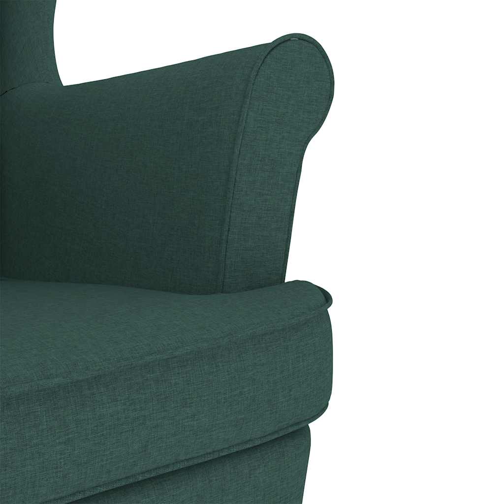 Chaise à bascule vert foncé 74x90x102 cm tissu - XIOS