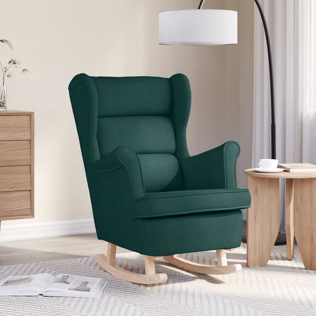 Chaise à bascule vert foncé 74x90x102 cm tissu - XIOS