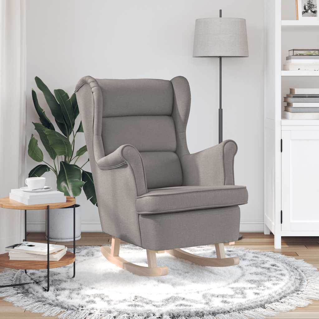 Chaise à bascule taupe 74x90x102 cm tissu - XIOS