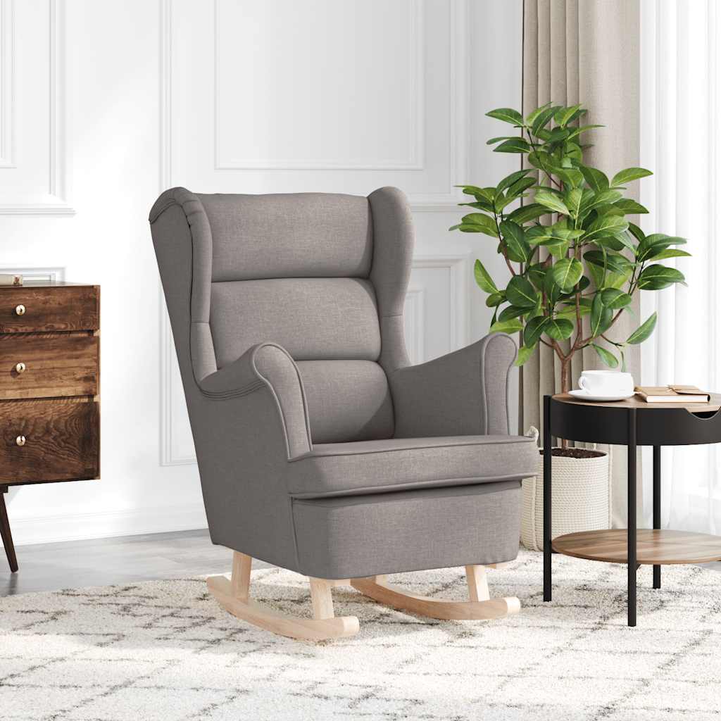 Chaise à bascule taupe 74x90x102 cm tissu - XIOS
