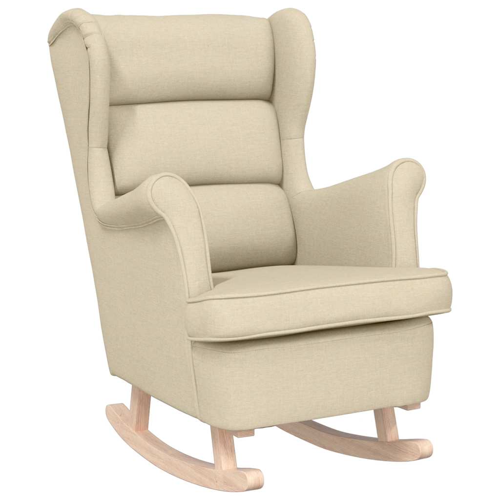 Chaise à bascule crème 74x90x102 cm tissu - XIOS