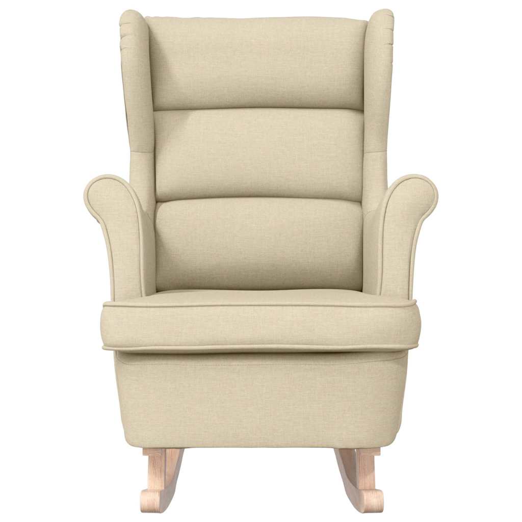 Chaise à bascule crème 74x90x102 cm tissu - XIOS