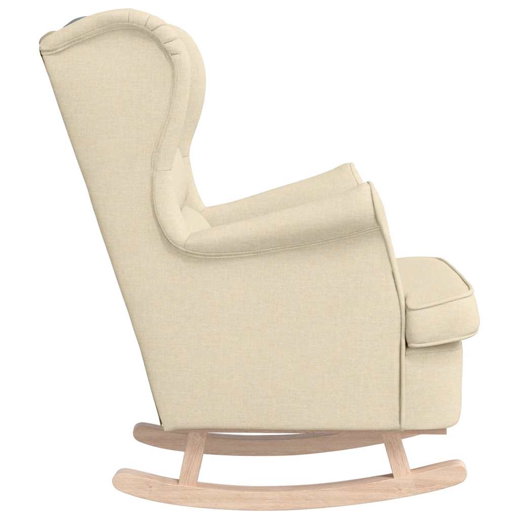 Chaise à bascule crème 74x90x102 cm tissu - XIOS