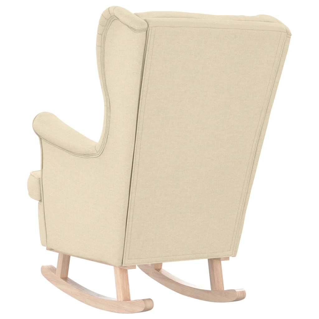 Chaise à bascule crème 74x90x102 cm tissu - XIOS
