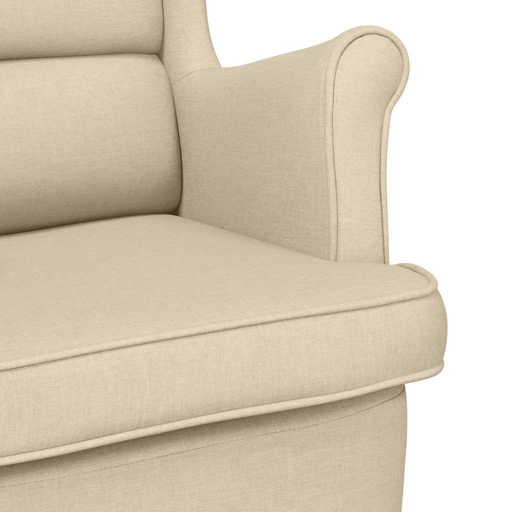 Chaise à bascule crème 74x90x102 cm tissu - XIOS