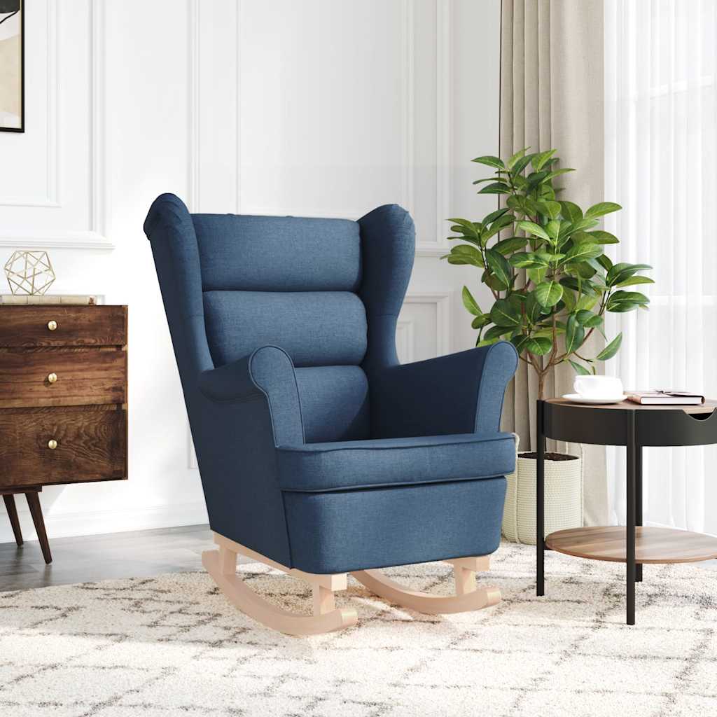 Chaise à bascule bleu 74x90x102 cm tissu - XIOS