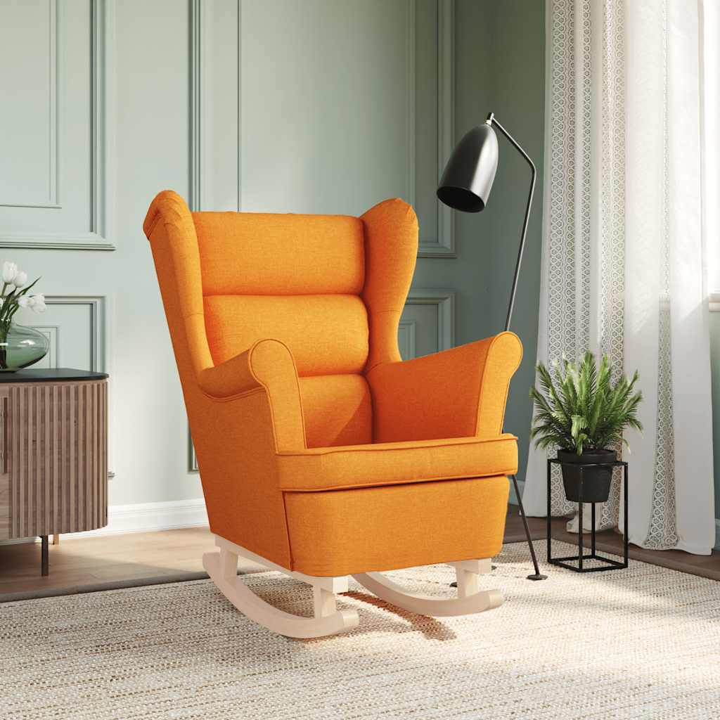 Chaise à bascule jaune foncé 74x90x102 cm tissu - XIOS