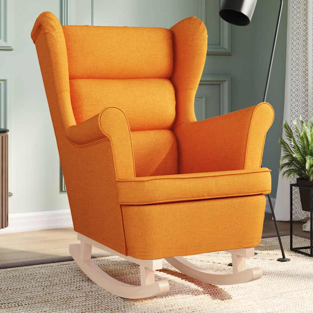 Chaise à bascule jaune foncé 74x90x102 cm tissu - XIOS