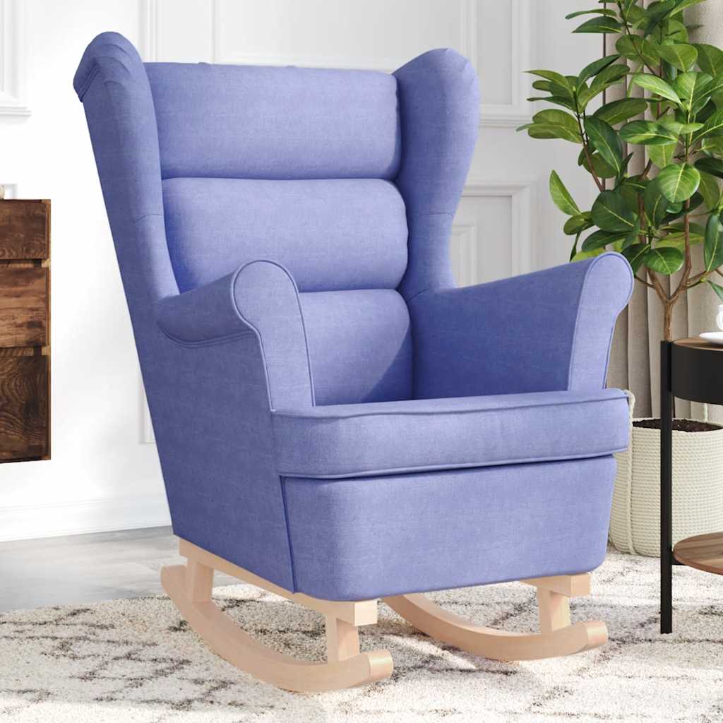 Chaise à bascule bleu jean 74x90x102 cm tissu - XIOS