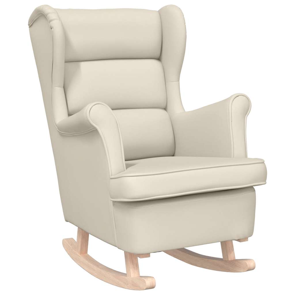 Chaise à bascule blanc 74x90x102 cm lin - XIOS