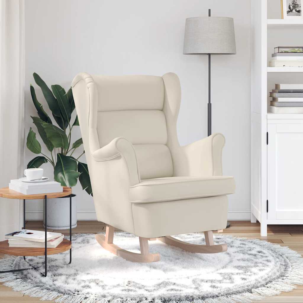 Chaise à bascule blanc 74x90x102 cm lin - XIOS