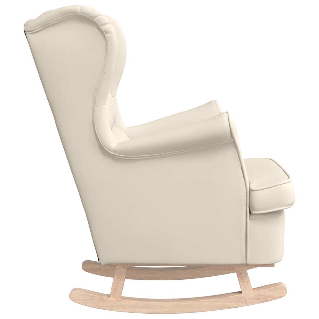 Chaise à bascule blanc 74x90x102 cm lin - XIOS
