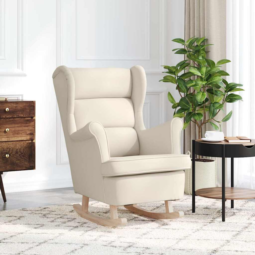 Chaise à bascule blanc 74x90x102 cm lin - XIOS