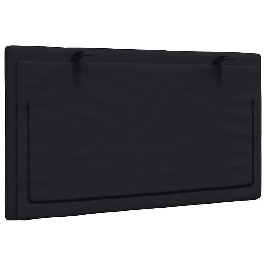 Coussin de tête de lit Hanko noir 80 cm tissu - XIOS