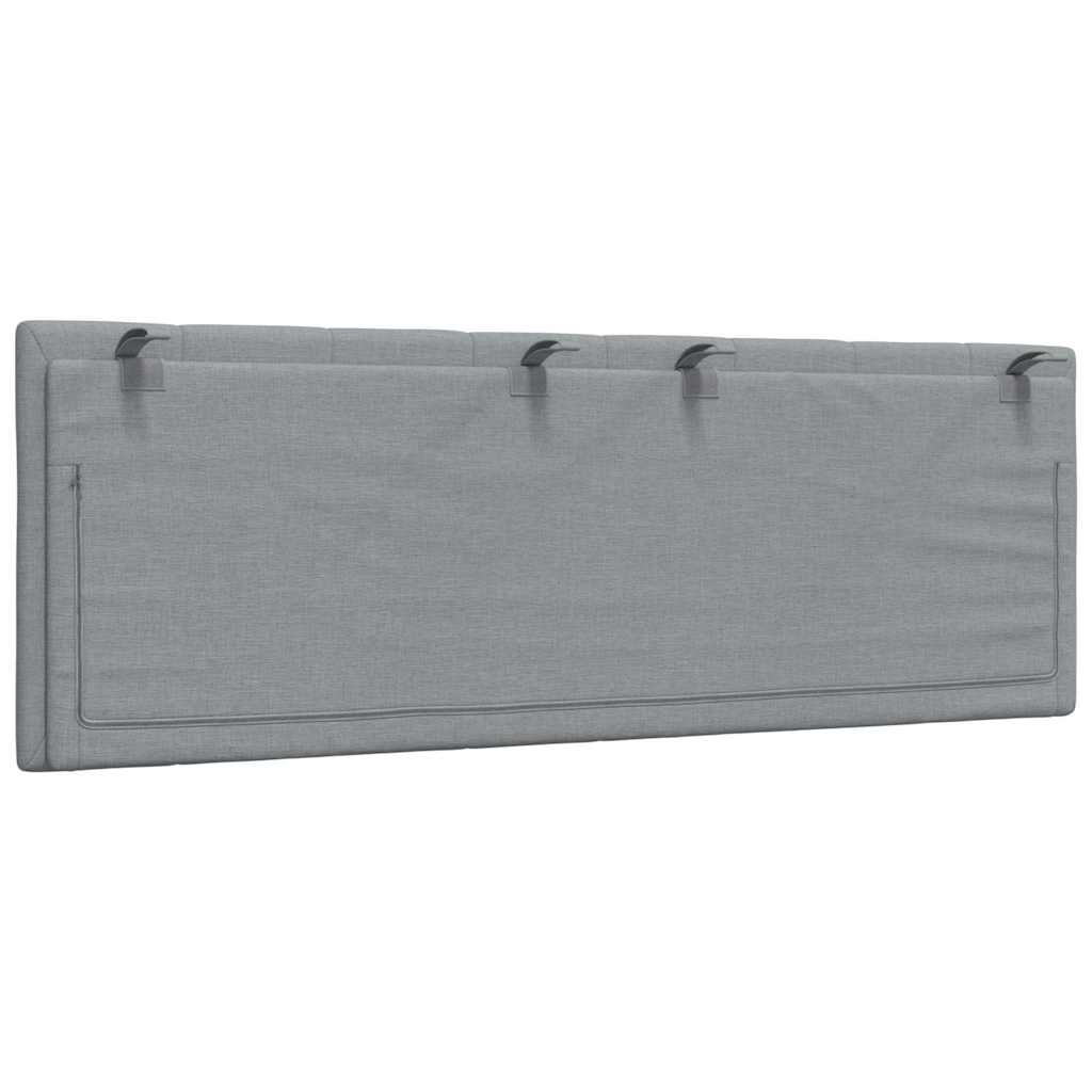 Coussin de tête de lit gris clair 140 cm tissu - XIOS