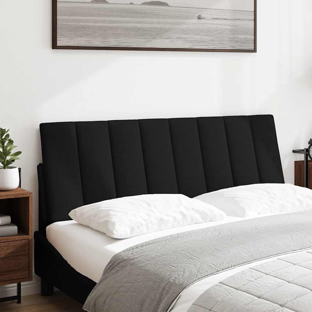 Coussin de tête de lit noir 140 cm tissu - XIOS