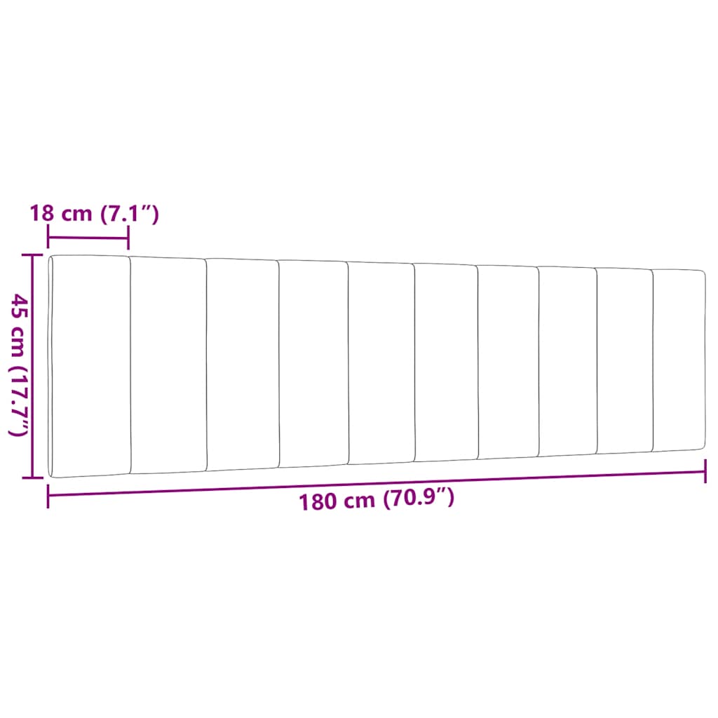 Coussin de tête de lit marron foncé 180 cm tissu - XIOS