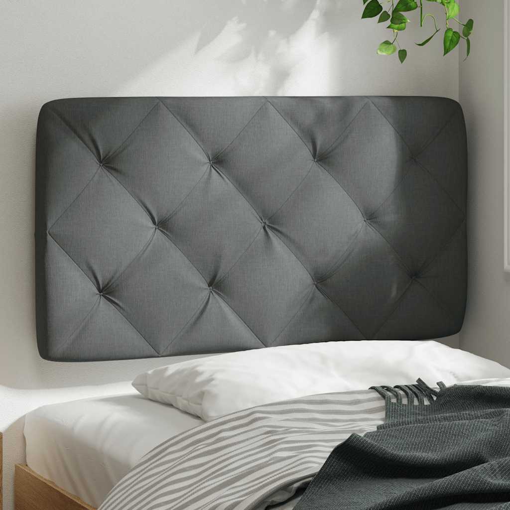Coussin de tête de lit gris foncé 80 cm tissu - XIOS
