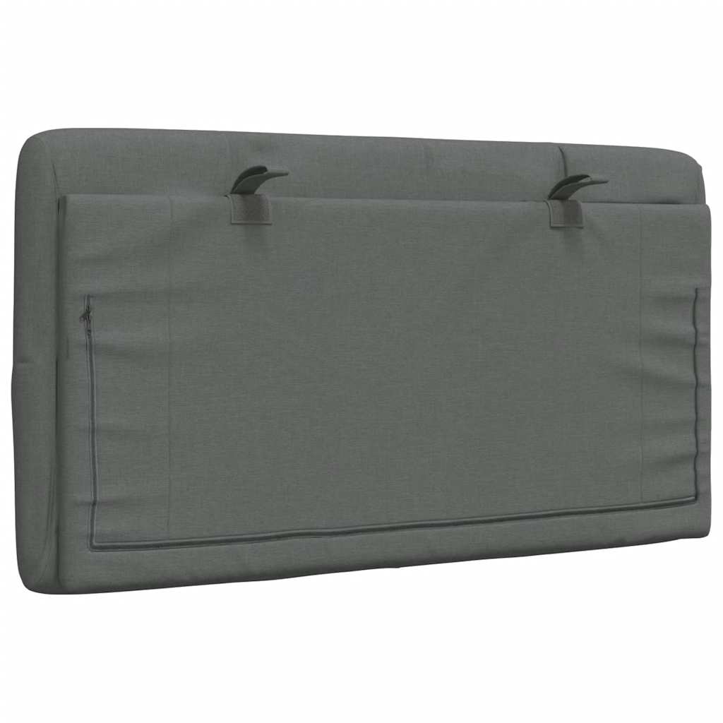 Coussin de tête de lit gris foncé 80 cm tissu - XIOS