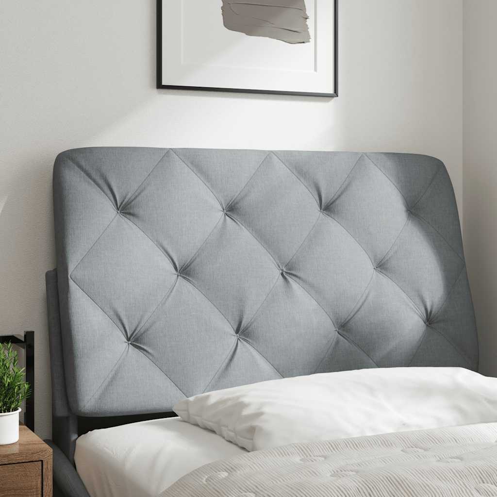 Coussin de tête de lit gris clair 90 cm tissu - XIOS