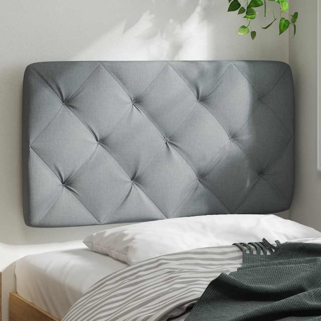 Coussin de tête de lit gris clair 90 cm tissu - XIOS