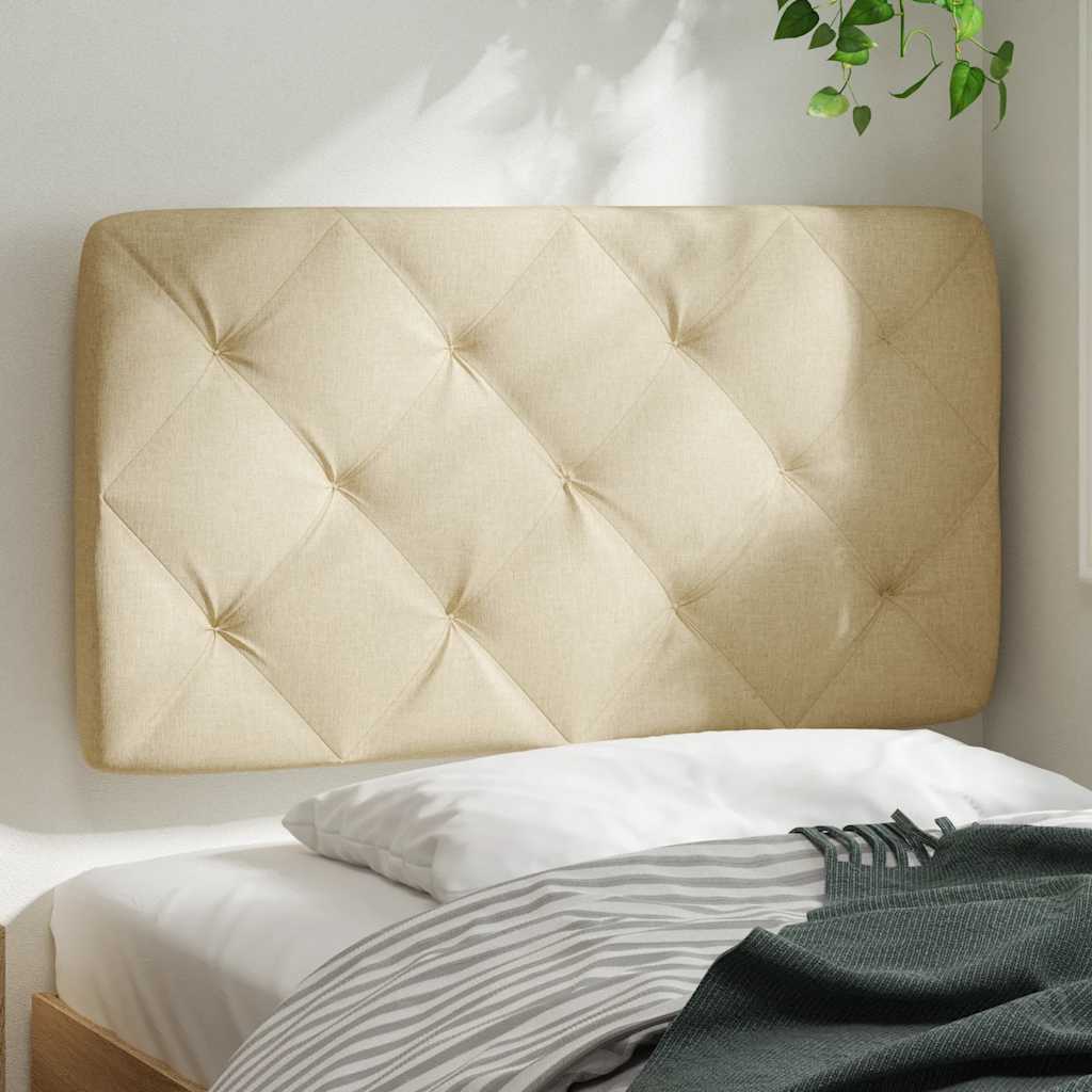 Coussin de tête de lit crème 90 cm tissu - XIOS